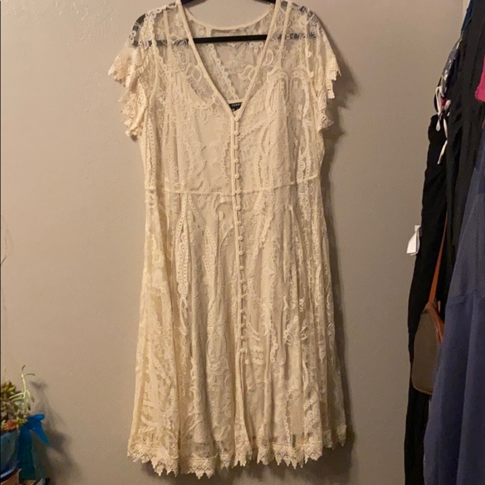 Ivory Lace button down Torrid dress
